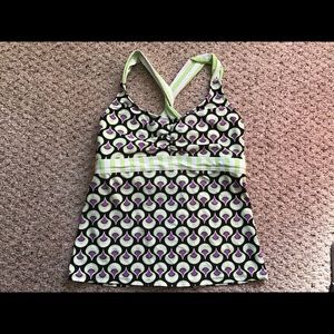 Title Nine Green and Purple Bikini Swim Top